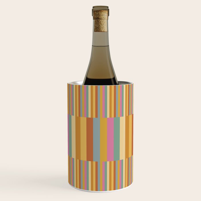 Mixed Stripes Pattern XVIII Retro Rainbow Wine Chiller Gallery Image 1