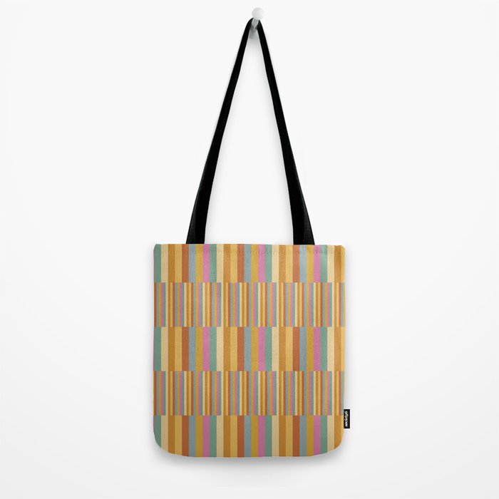 Mixed Stripes Pattern XVIII Retro Rainbow Tote Bag Gallery Image 2