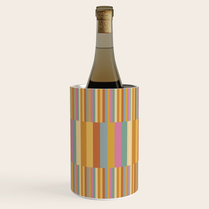 Mixed Stripes Pattern XVIII Retro Rainbow Wine Chiller Gallery Image 3