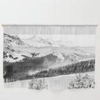 Fresh Snow Dust // Black and White Powder Day on the Mountain Wall Hanging Gallery Image 1
