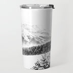 Fresh Snow Dust // Black and White Powder Day on the Mountain Travel Mug Gallery Image 2
