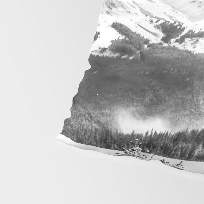 Fresh Snow Dust // Black and White Powder Day on the Mountain Pillow Sham Gallery Image 4