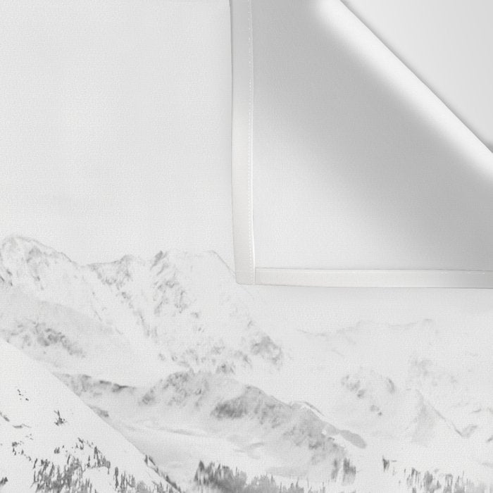 Fresh Snow Dust // Black and White Powder Day on the Mountain Wall Tapestry Gallery Image 3