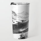 Fresh Snow Dust // Black and White Powder Day on the Mountain Travel Mug Gallery Image 3
