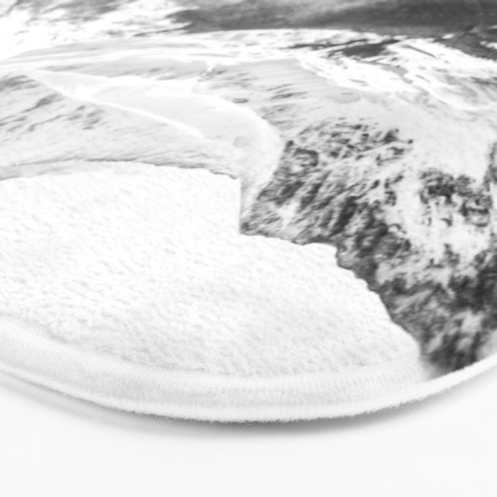 Fresh Snow Dust // Black and White Powder Day on the Mountain Bath Mat Gallery Image 3