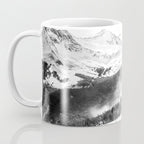 Fresh Snow Dust // Black and White Powder Day on the Mountain Coffee Mug Gallery Image 3