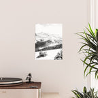 Fresh Snow Dust // Black and White Powder Day on the Mountain Poster Gallery Image 2