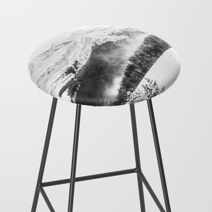 Fresh Snow Dust // Black and White Powder Day on the Mountain Stool Gallery Image 2