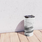 Fresh Snow Dust // Black and White Powder Day on the Mountain Travel Mug Gallery Image 4