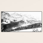 Fresh Snow Dust // Black and White Powder Day on the Mountain Desk Mat Gallery Image 3