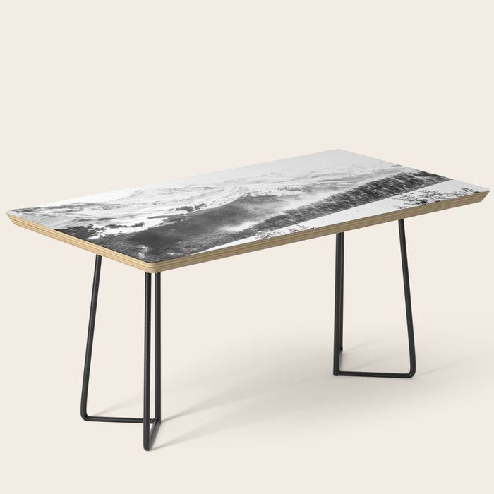 Fresh Snow Dust // Black and White Powder Day on the Mountain Coffee Table Gallery Image 1