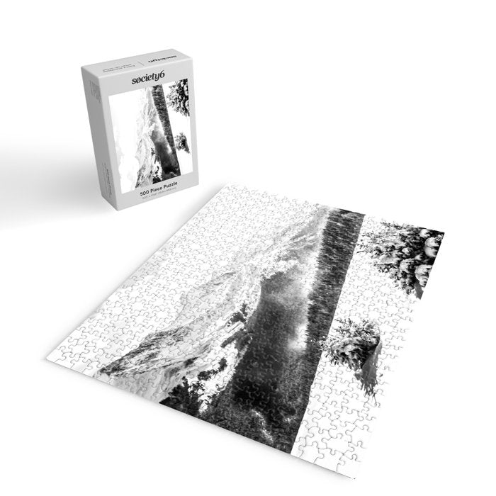 Fresh Snow Dust // Black and White Powder Day on the Mountain Jigsaw Puzzle Gallery Image 2