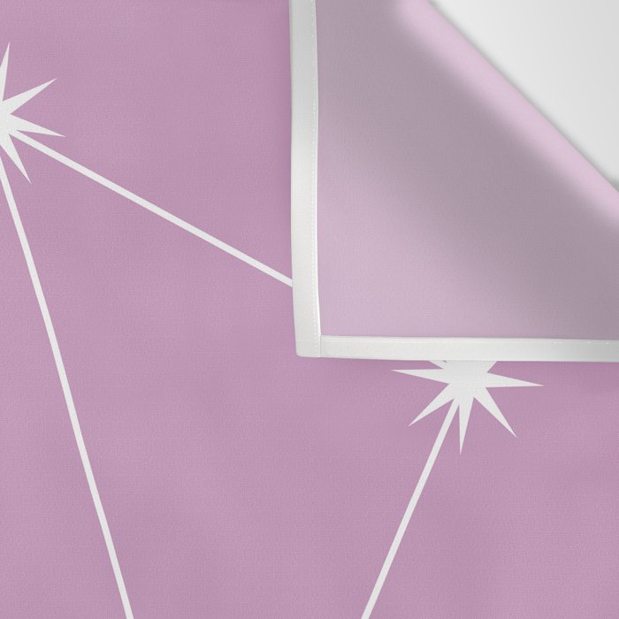 Libra Zodiac Star Constellation Line Art Pastel Lilac Wall Tapestry Gallery Image 3