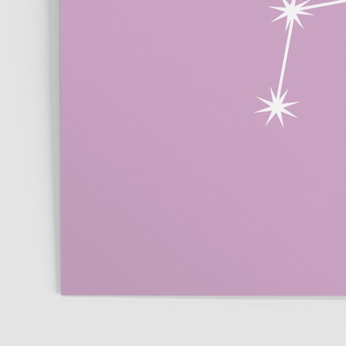 Libra Zodiac Star Constellation Line Art Pastel Lilac Poster Gallery Image 3