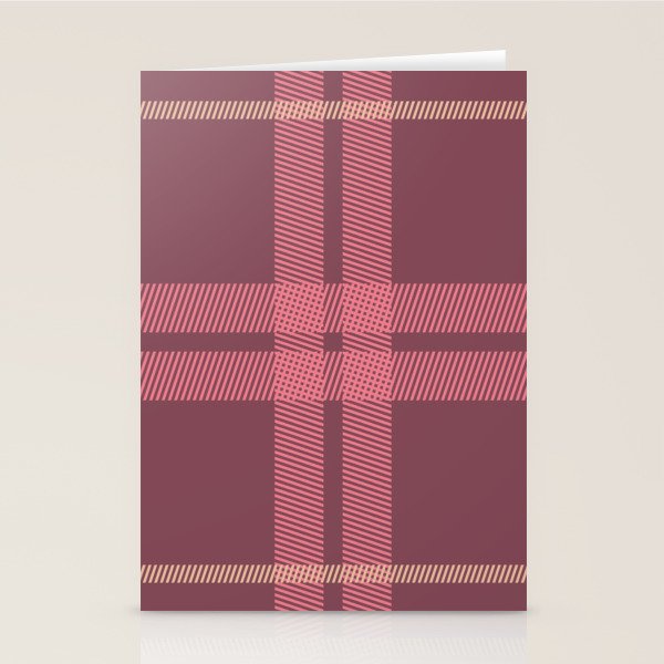 Warm Retro Plaid Pattern Stationery Card Gallery Image 1