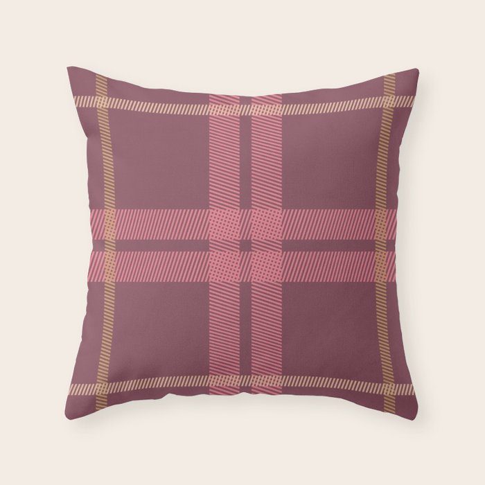 Warm Retro Plaid Pattern Throw Pillow Gallery Image 6