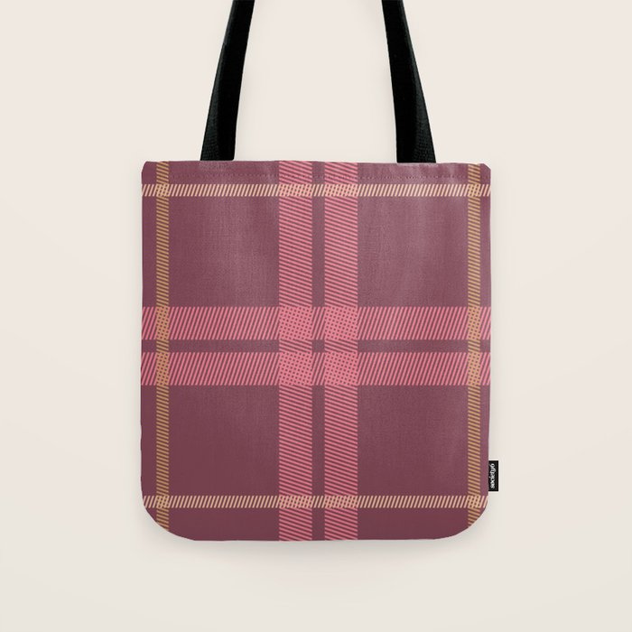 Warm Retro Plaid Pattern Tote Bag Gallery Image 1