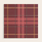 Warm Retro Plaid Pattern Wood Wall Art Gallery Image 1