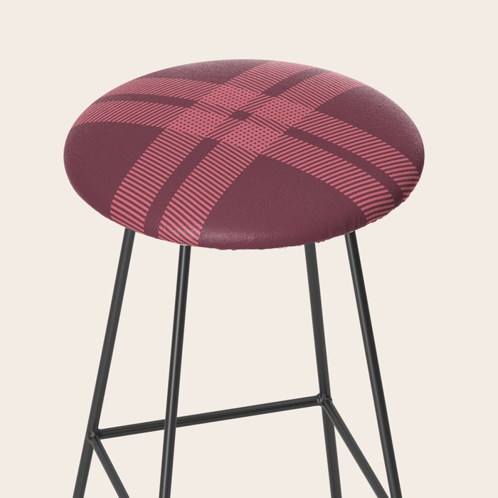 Warm Retro Plaid Pattern Stool Gallery Image 2