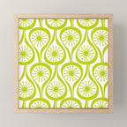 Lime Green Mid Century Modern Atomic Drops Retro Pattern on White Mini Art Print Gallery Image 1