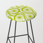 Lime Green Mid Century Modern Atomic Drops Retro Pattern on White Stool Gallery Image 2