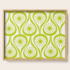 Lime Green Mid Century Modern Atomic Drops Retro Pattern on White Serving Tray Gallery Image 1