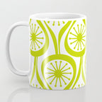 Lime Green Mid Century Modern Atomic Drops Retro Pattern on White Coffee Mug Gallery Image 3