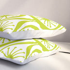 Lime Green Mid Century Modern Atomic Drops Retro Pattern on White Pillow Sham Gallery Image 3