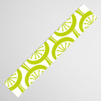 Lime Green Mid Century Modern Atomic Drops Retro Pattern on White Table Runner Gallery Image 3