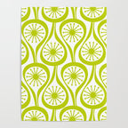 Lime Green Mid Century Modern Atomic Drops Retro Pattern on White Poster Gallery Image 4