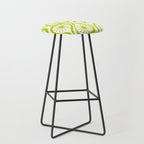 Lime Green Mid Century Modern Atomic Drops Retro Pattern on White Stool Gallery Image 1
