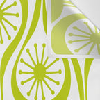 Lime Green Mid Century Modern Atomic Drops Retro Pattern on White Wall Tapestry Gallery Image 3
