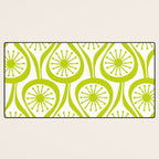 Lime Green Mid Century Modern Atomic Drops Retro Pattern on White Desk Mat Gallery Image 3