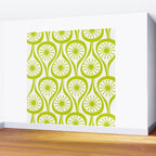 Lime Green Mid Century Modern Atomic Drops Retro Pattern on White Wall Mural Gallery Image 2