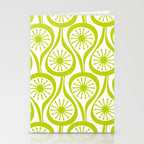 Lime Green Mid Century Modern Atomic Drops Retro Pattern on White Stationery Card Gallery Image 2
