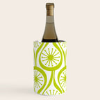 Lime Green Mid Century Modern Atomic Drops Retro Pattern on White Wine Chiller Gallery Image 3