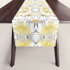 Modern, Floral Prints, Yellow, Gray and White Table Runner Gallery Image 1