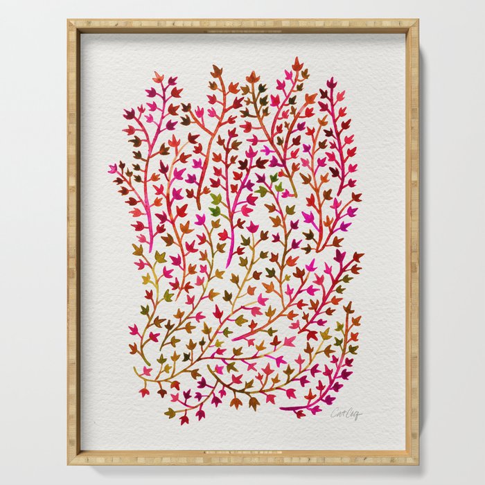 Pink Ivy Serving Tray Gallery Image 1