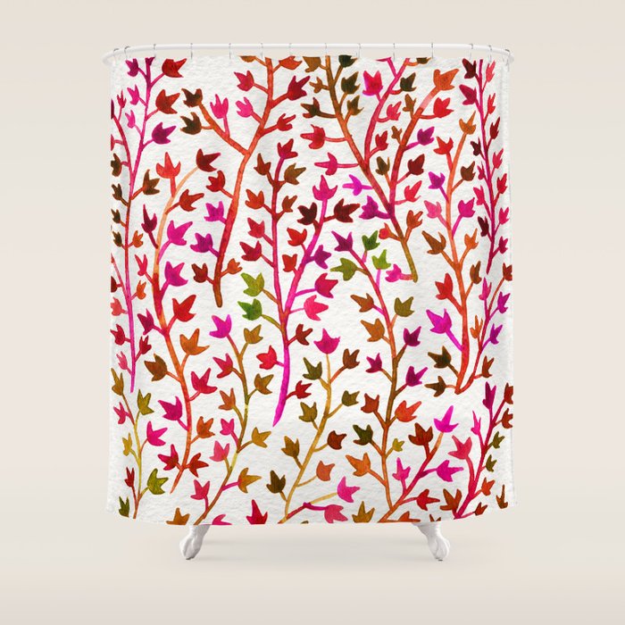 Pink Ivy Shower Curtain Gallery Image 1