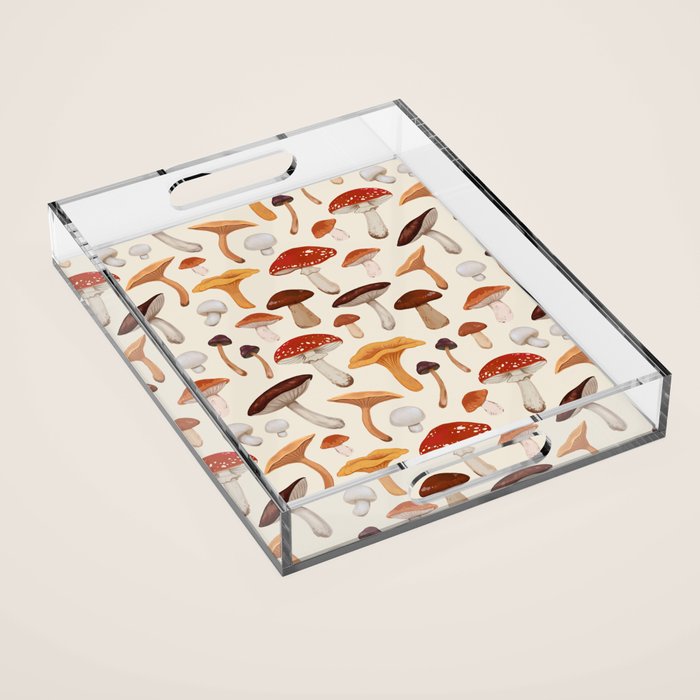 Mushroom Medley Pattern - Neutral Acrylic Tray Gallery Image 1
