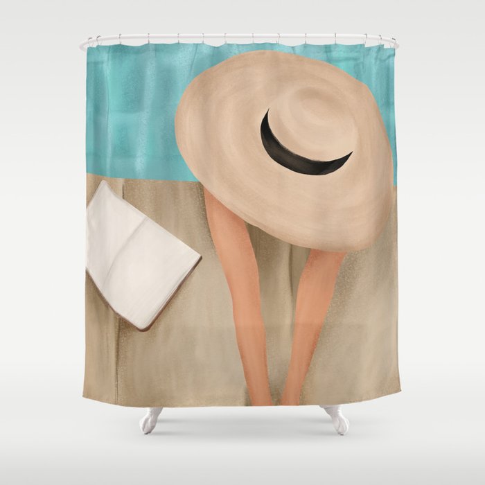 On the edge of the Pool II Shower Curtain Gallery Image 1