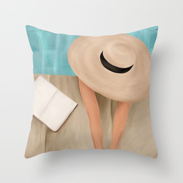 On the edge of the Pool II Throw Pillow Gallery Image 1