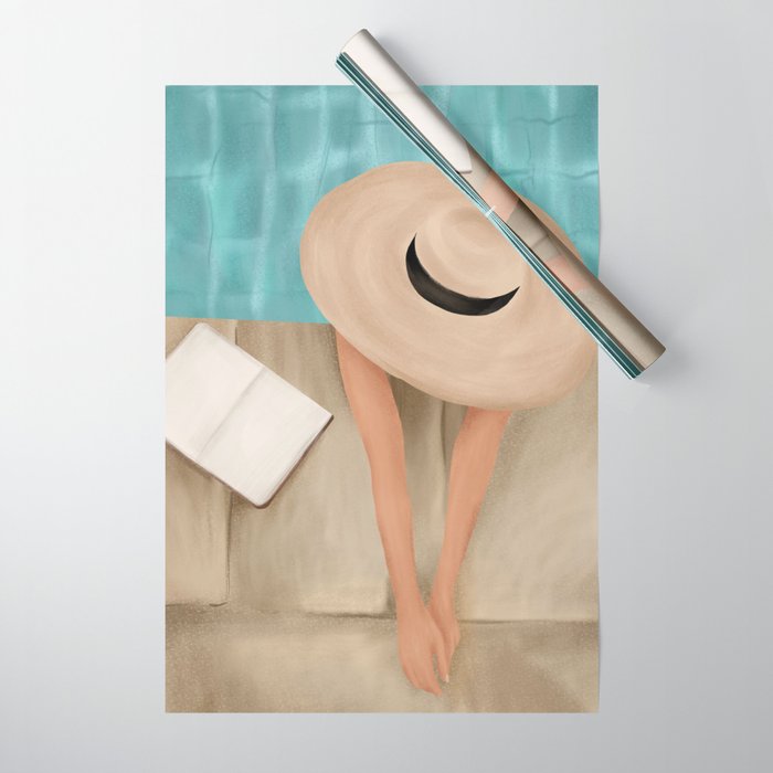 On the edge of the Pool II Wrapping Paper Gallery Image 1