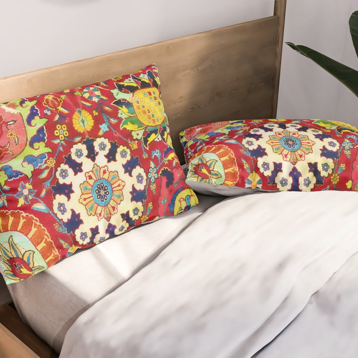 Kirman 17th Century Vase Carpet Print Pillow Sham Gallery Image 2