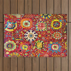 Kirman 17th Century Vase Carpet Print Outdoor Rug Gallery Image 1