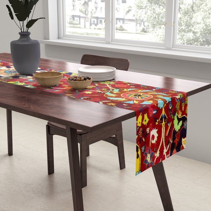 Kirman 17th Century Vase Carpet Print Table Runner Gallery Image 2