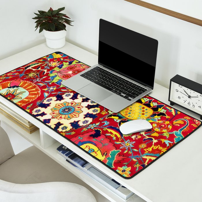 Kirman 17th Century Vase Carpet Print Desk Mat Gallery Image 2