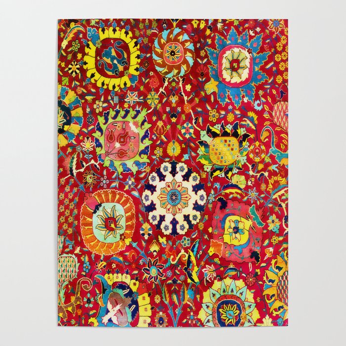 Kirman 17th Century Vase Carpet Print Poster Gallery Image 4