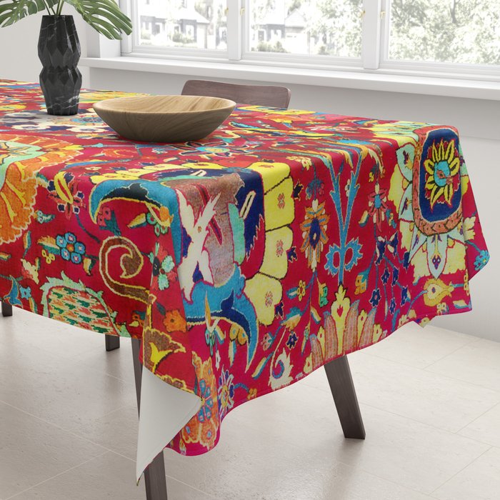 Kirman 17th Century Vase Carpet Print Tablecloth Gallery Image 3