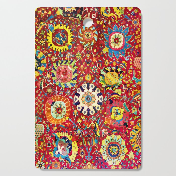 Kirman 17th Century Vase Carpet Print Cutting Board Gallery Image 1